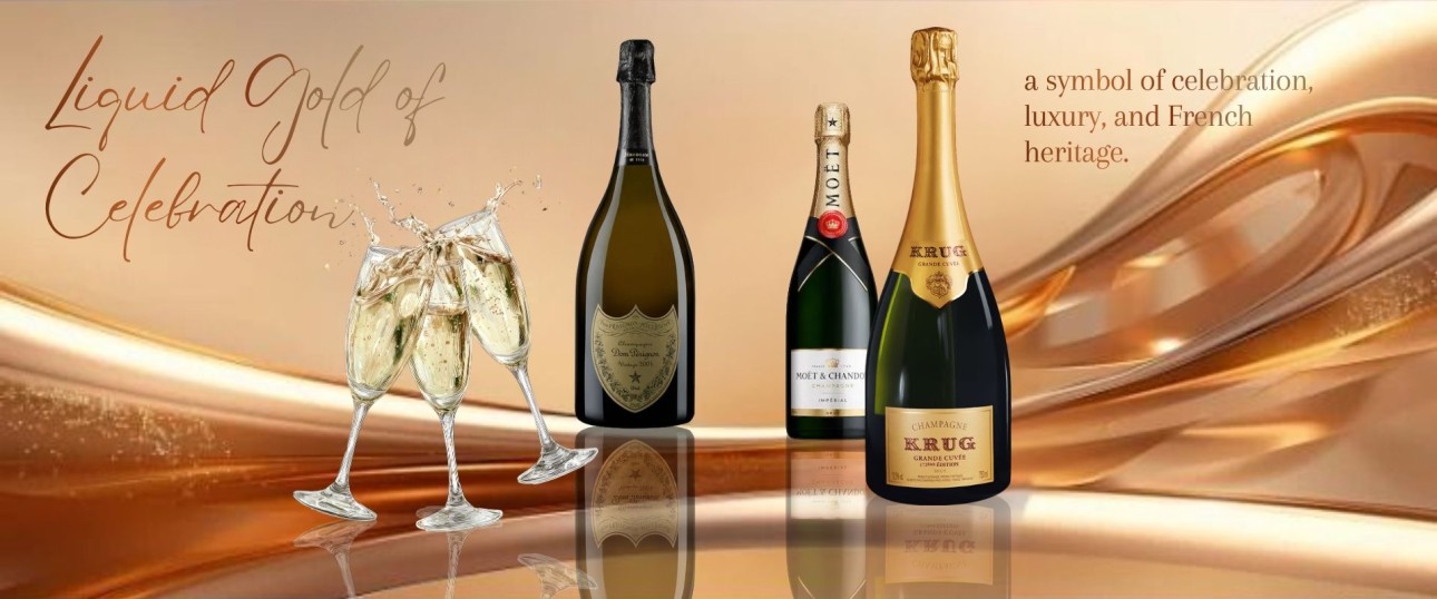 Champagne Collection dom perignon, krug, moet & chandon