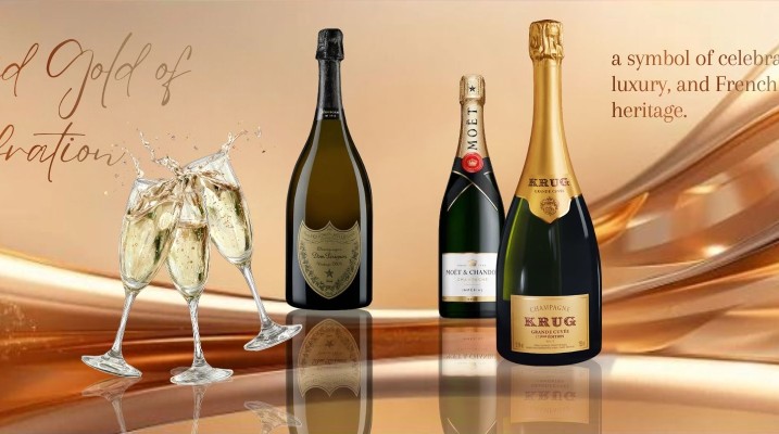 Champagne Collection dom perignon, krug, moet & chandon