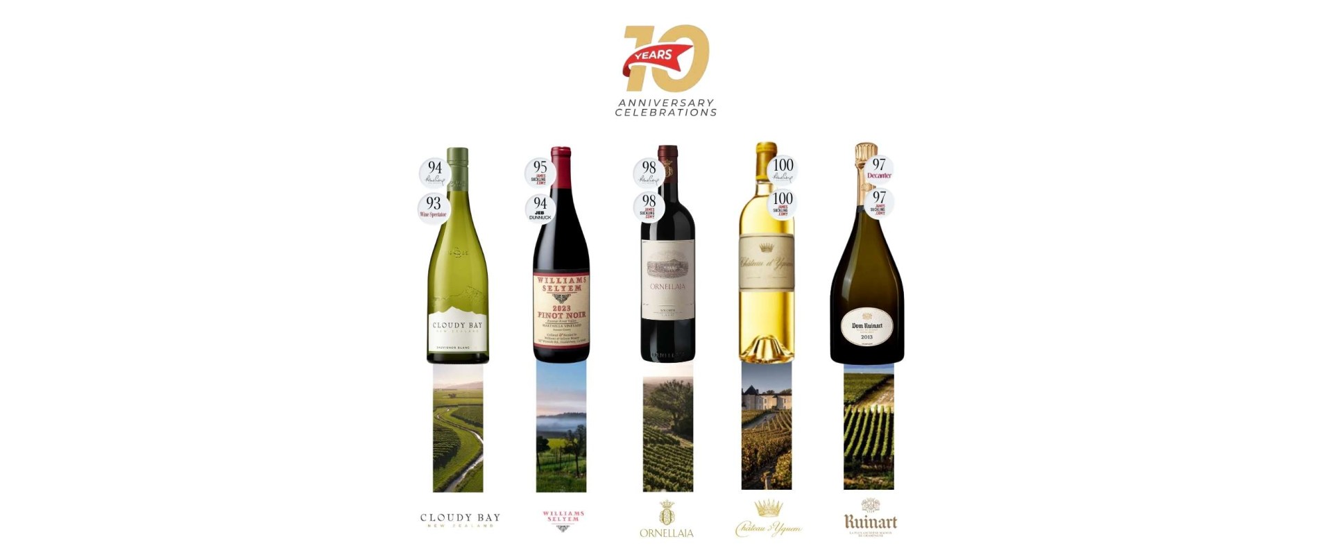 A Decade of Elegance: 10 Wineries to Toast Our 10th Anniversary