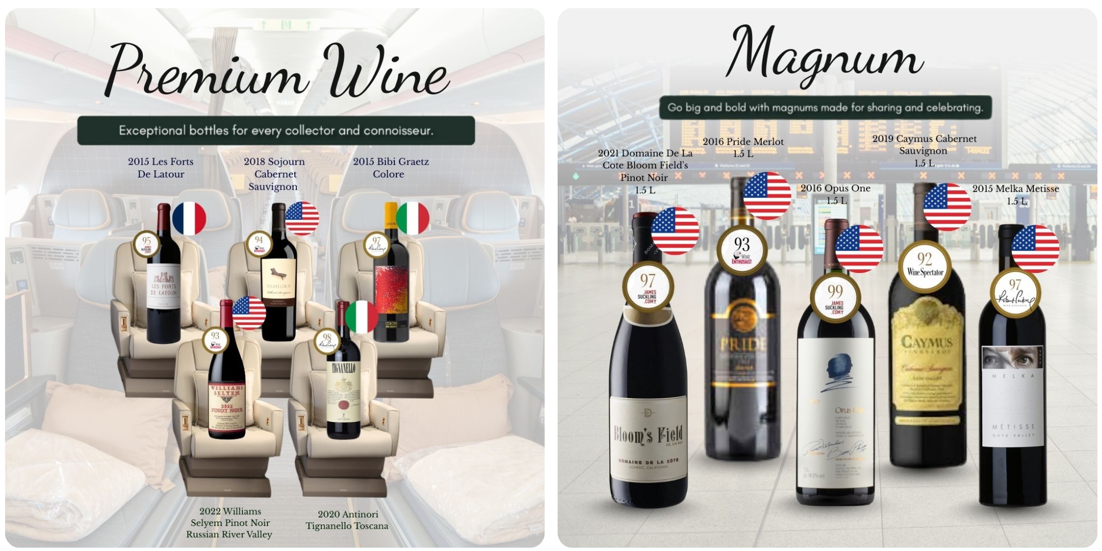 Premium Wine and Magnum Large Bottle Wine